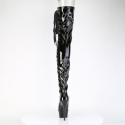 Pleaser DELIGHT-4050 Black Heeled Crotch High Boots