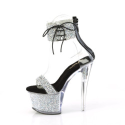 Pleaser SKY-327RSI Ankle Cuff Black Insole High Heels
