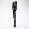 Pleaser DELIGHT-4050 Black Heeled Crotch High Boots