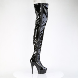 Pleaser DELIGHT-4050 Black Heeled Crotch High Boots