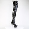 Pleaser DELIGHT-4050 Black Heeled Crotch High Boots