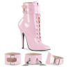 Devious DOMINA-1023 Rose Patent High Heeled Ankle Boots
