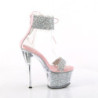 Pleaser SKY-327RSI Silver Strass Rose Sale Women