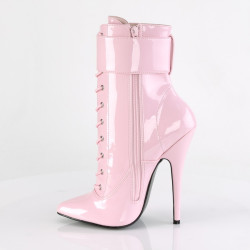 Devious DOMINA-1023 Rose Patent High Heeled Ankle Boots