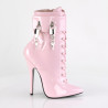 Devious DOMINA-1023 Rose Patent High Heeled Ankle Boots