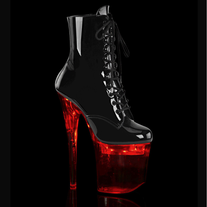 Pleaser FLASHDANCE-1020-8 Black Patent Transparent Boots Pleaser FLASHDANCE-1020-8 Black Patent Transparent Boots