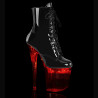 Pleaser FLASHDANCE-1020-8 Black Patent Transparent Boots