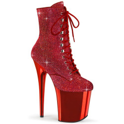 Pleaser FLAMINGO-1020CHRS Red Strass Chrome Sale Women