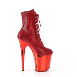 Pleaser FLAMINGO-1020CHRS Red Strass Chrome Sale Women