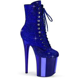 Pleaser FLAMINGO-1020CHRS Blue Strass Chrome Sale Women