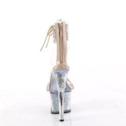 Pleaser SKY-327RSI Silver Strass Nude Sale Women