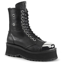 Demonia GRAVEDIGGER-10 Black Vegan Platform Men Boots