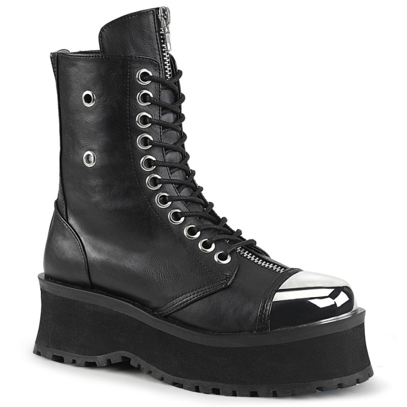 Demonia GRAVEDIGGER-10 Black Vegan Platform Men Boots