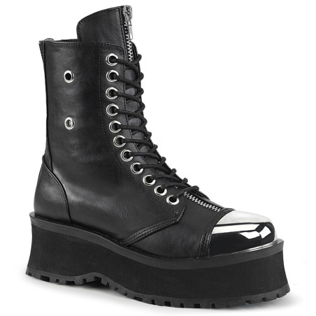 Demonia GRAVEDIGGER-10 Black Vegan Platform Men Boots