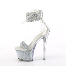 Pleaser SKY-327RSI Ankle Cuff Silver Insole High Heels