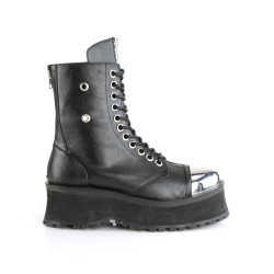 Demonia GRAVEDIGGER-10 Black Vegan Platform Men Boots