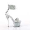 Pleaser SKY-327RSI Ankle Cuff Silver Insole High Heels
