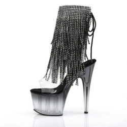 Pleaser ADORE-1017RSFT Transparent Black Ankle Boots