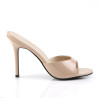 Pleaser CLASSIQUE-01 Nude Patent High Heeled Mules