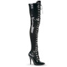 Pleaser SEDUCE-3024 Patent Laced Thigh High Boots