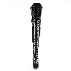 Pleaser SEDUCE-3024 Patent Laced Thigh High Boots
