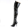 Pleaser SEDUCE-3024 Patent Laced Thigh High Boots