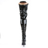 Pleaser SEDUCE-3024 Patent Laced Thigh High Boots