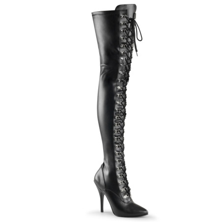 Pleaser SEDUCE-3024 Vegan Laced Thigh High Boots
