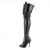 Pleaser SEDUCE-3024 Vegan Laced Thigh High Boots