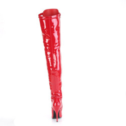 Pleaser SEDUCE-3024 Red Laced Thigh High Boots
