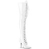 Pleaser SEDUCE-3024 White Laced Thigh High Boots