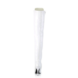 Pleaser SEDUCE-3024 White Laced Thigh High Boots