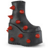 Demonia SLAY-77 Black Red Platform Ankle High Boots