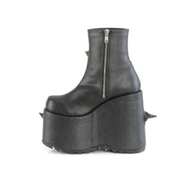 Demonia SLAY-77 Black Vegan Platform Ankle High Boots