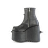Demonia SLAY-77 Black Vegan Platform Ankle High Boots