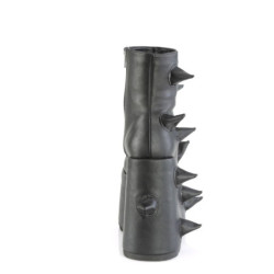 Demonia SLAY-77 Black Vegan Platform Ankle High Boots