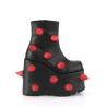 Demonia SLAY-77 Black Red Platform Ankle High Boots