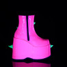 Demonia SLAY-77 Neon Pink Green Platform Ankle Boots