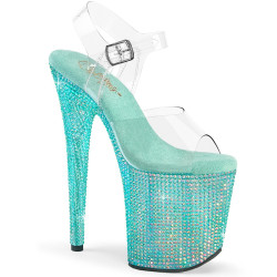 Pleaser BEJEWELED-808RRS Transparent Baby Blue Strass
