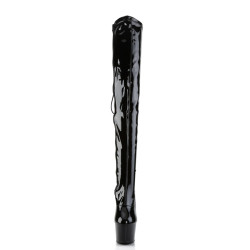 Pleaser ADORE-3063 Black Laced Platform Overknee Boots