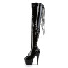 Pleaser ADORE-3063 Black Laced Platform Overknee Boots