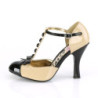 Pin Up Couture SMITTEN-10 Cream Black Patent Sale Women