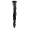 Pleaser ADORE-3063 Black Laced Platform Overknee Boots