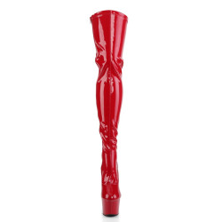 Pleaser ADORE-3063 Red Laced Platform Overknee Boots