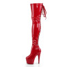Pleaser ADORE-3063 Red Laced Platform Overknee Boots