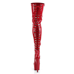 Pleaser ADORE-3063 Red Laced Platform Overknee Boots