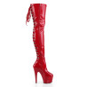 Pleaser ADORE-3063 Red Laced Platform Overknee Boots
