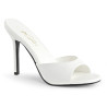 Pleaser CLASSIQUE-01 White Vegan High Heeled Mules