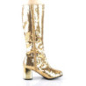 Bordello SPECTACUL-300SQ Gold Sequins Chunky 70s Boots