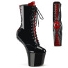 Pleaser CRAZE-1040FH Black-Red Patent Ankle Boots